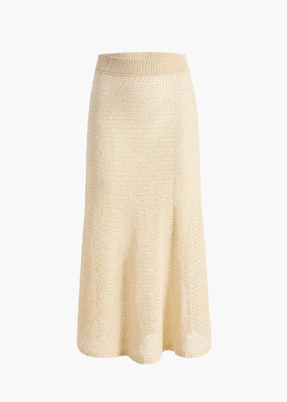 KHAITE INAYA SKIRT IVORY