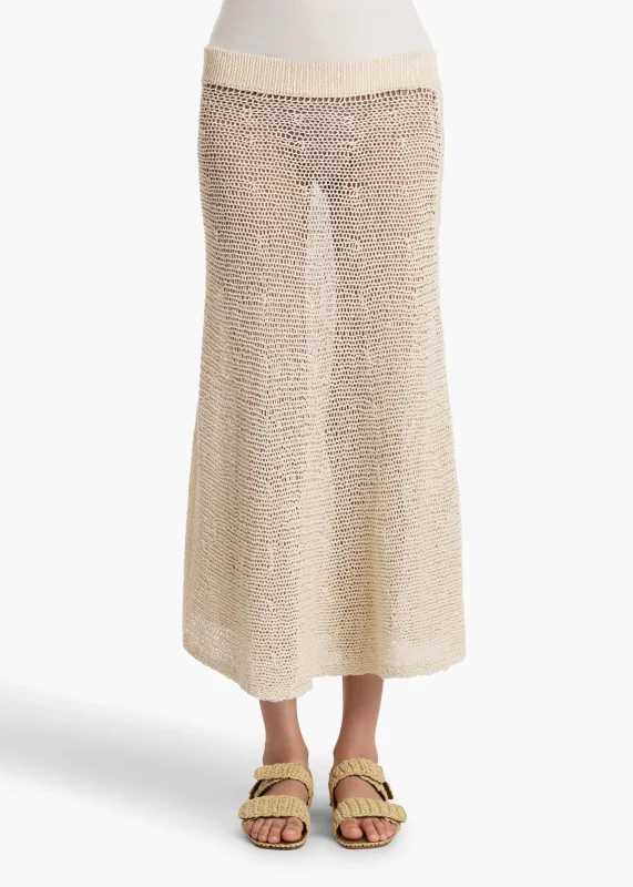KHAITE INAYA SKIRT IVORY