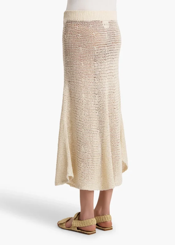 KHAITE INAYA SKIRT IVORY