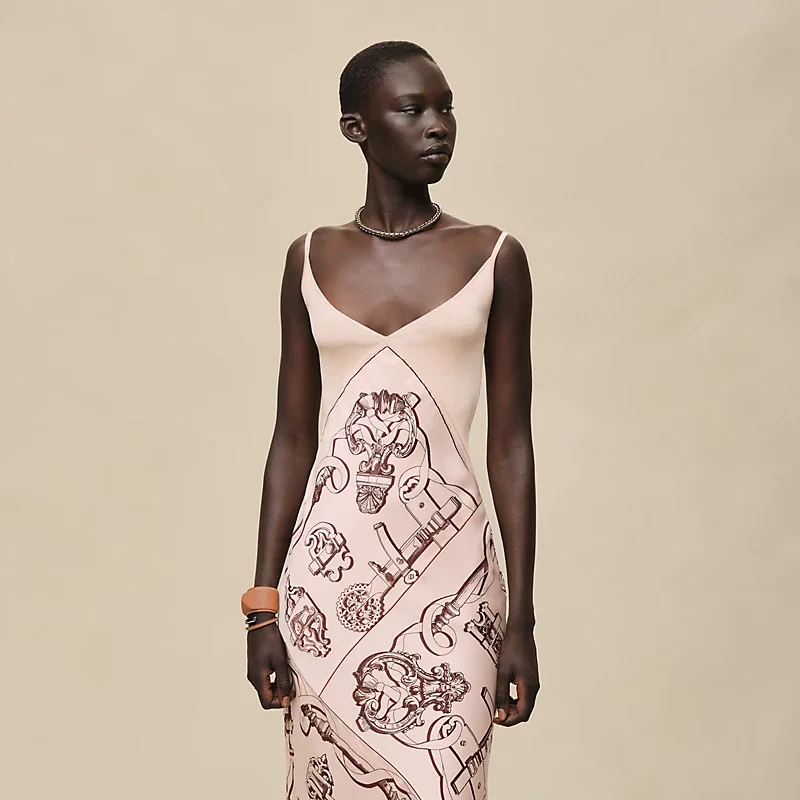 HERMES FERRONNERIE REMIX" DRESS ROSE OPALINE