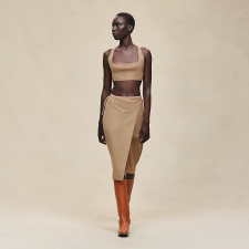 HERMES WRAP SKIRT MARRON PAIN D'éPICE