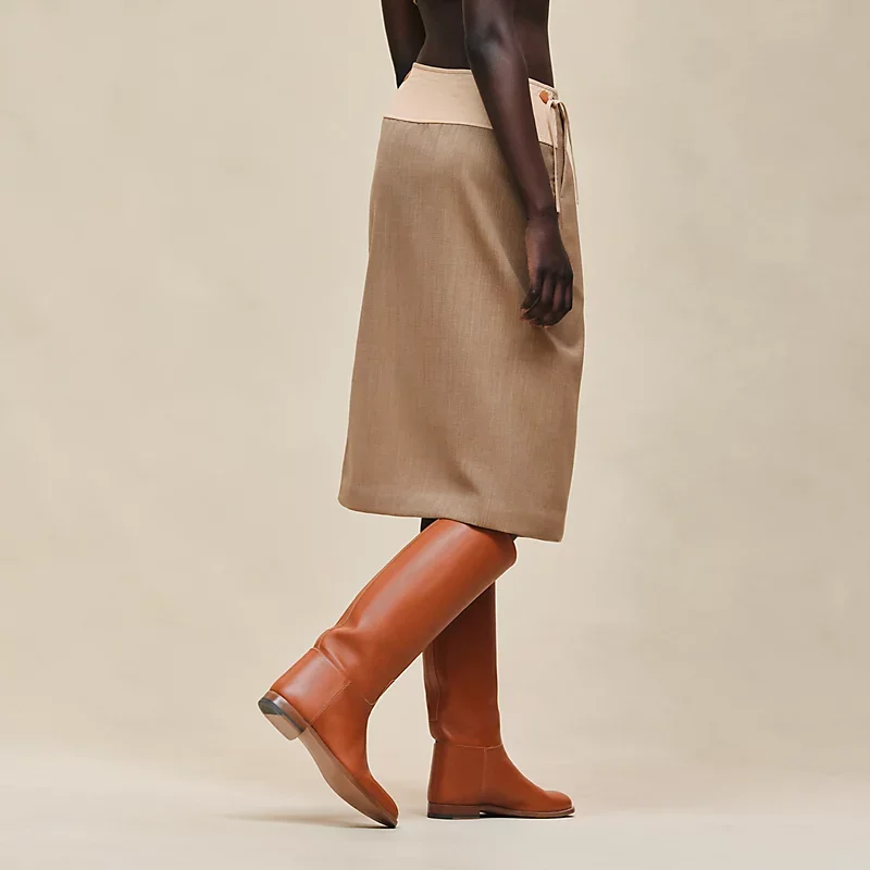 HERMES WRAP SKIRT MARRON PAIN D'éPICE