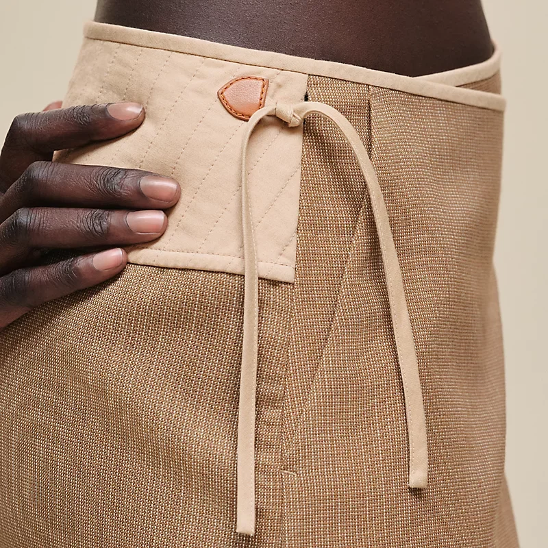 HERMES WRAP SKIRT MARRON PAIN D'éPICE
