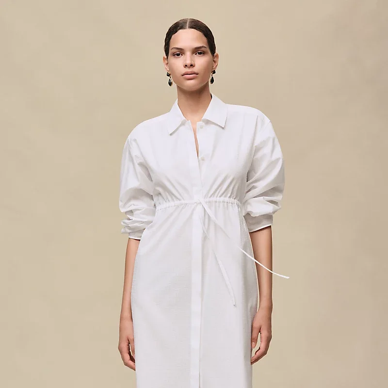 HERMES MOSAIQUE" SHIRT DRESS BLANC