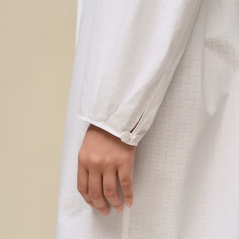 HERMES MOSAIQUE" SHIRT DRESS BLANC