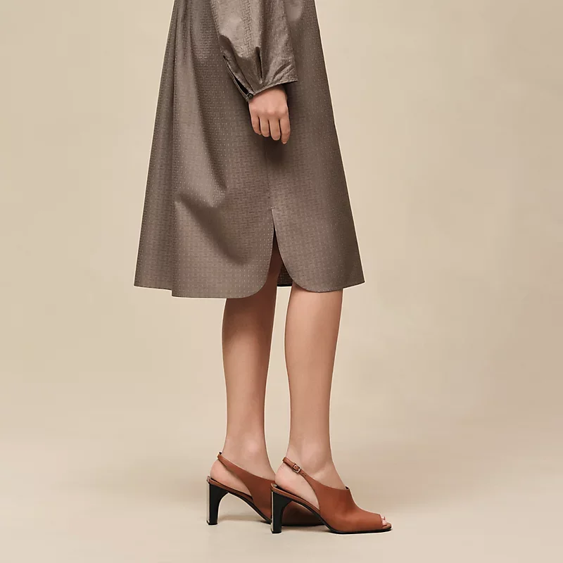 HERMES MOSAIQUE" SHIRT DRESS GRIS / éTOUPE