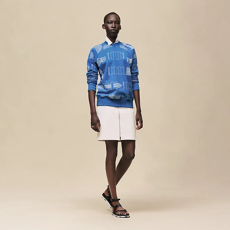 HERMES BRIDE A BLOC" OVERSIZED SWEATSHIRT BLEU COBALT