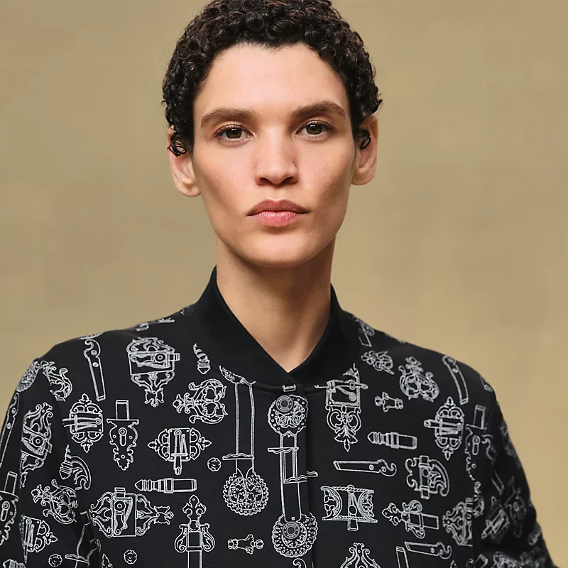 HERMES FERRONNERIE REMIX" VARSITY JACKET NOIR