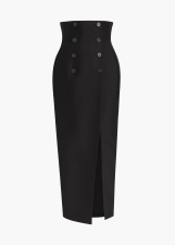 KHAITE LUIZA SKIRT BLACK