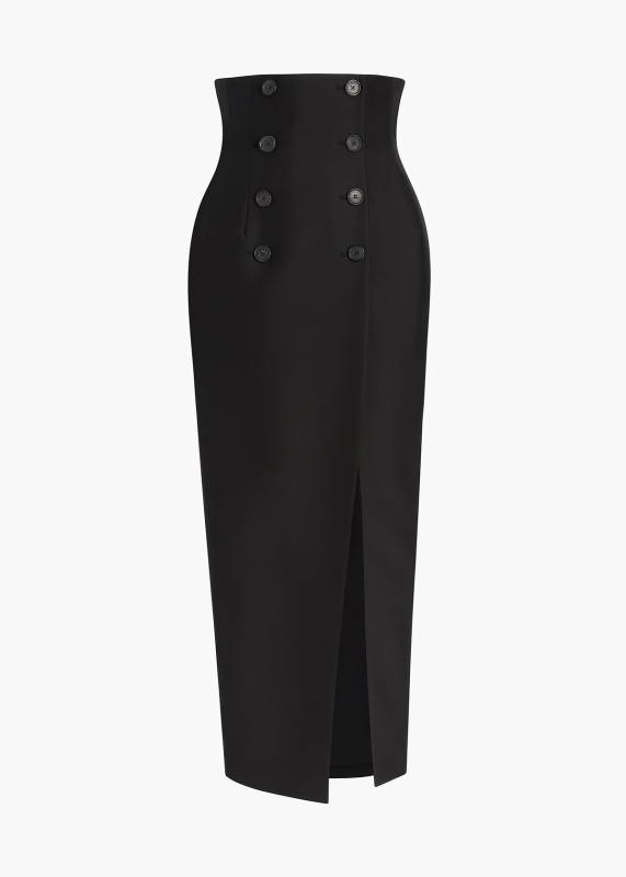 KHAITE LUIZA SKIRT BLACK
