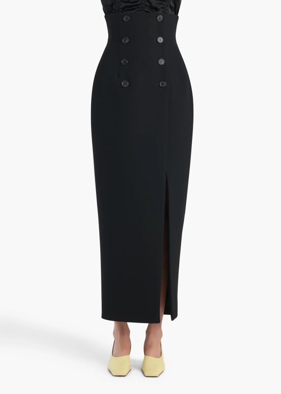 KHAITE LUIZA SKIRT BLACK