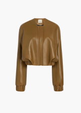 KHAITE CORDAN JACKET DARK OLIVE LEATHER