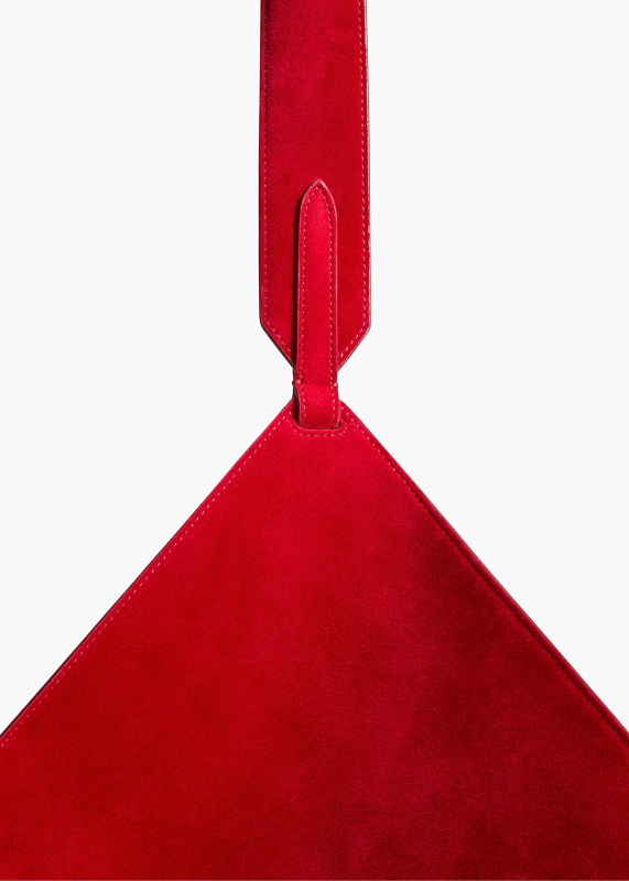 KHAITE SMALL LOTUS TOTE RUBY SUEDE