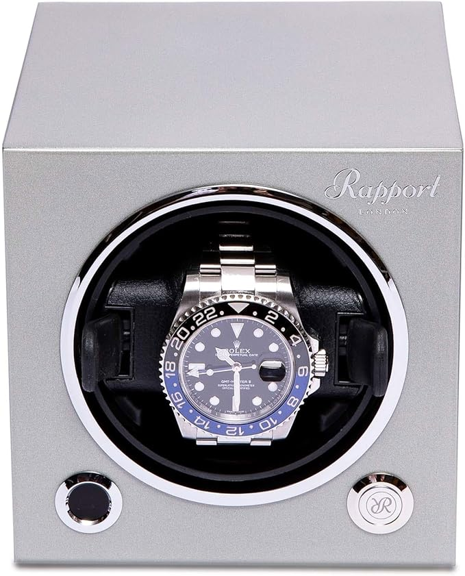 RAPPORT EVO SINGLE WATCH WINDER PLATINUM SILVER