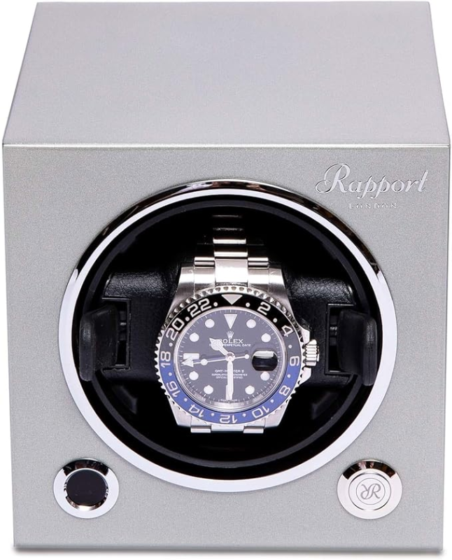RAPPORT EVO SINGLE WATCH WINDER PLATINUM SILVER