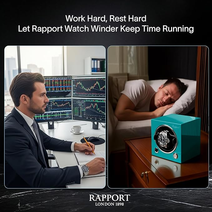 RAPPORT EVO SINGLE WATCH WINDER, AQUA LIMITED EDITION BLUE
