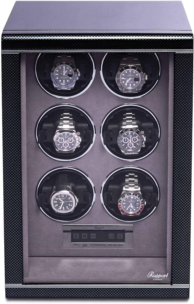 RAPPORT FORMULA SIX WATCH WINDER, CARBON FIBRE