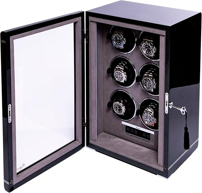 RAPPORT FORMULA SIX WATCH WINDER, CARBON FIBRE