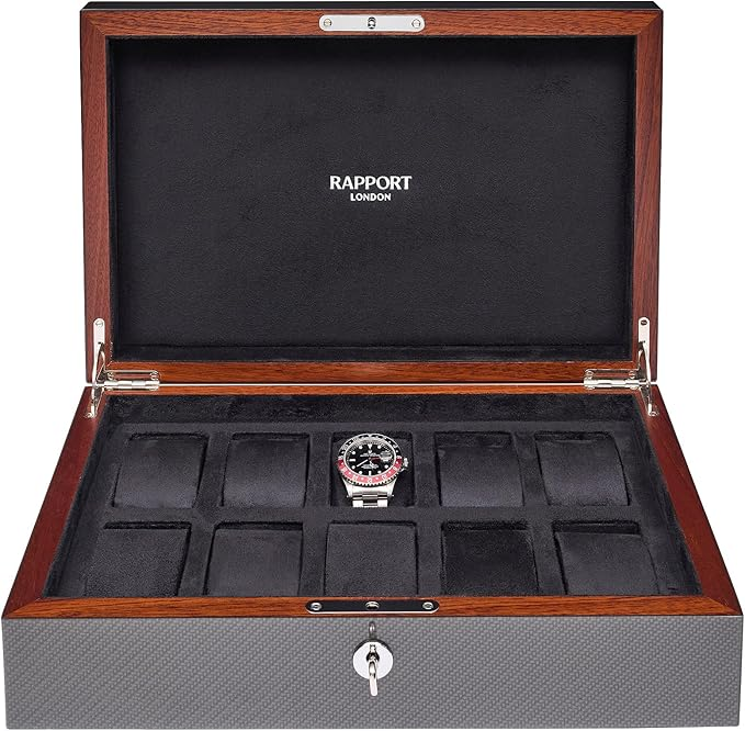 RAPPORT CARBON FIBRE TEN WATCH BOX CARBON FIBRE
