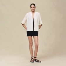 HERMES EMBROIDERED BEACH TUNIC BLANC CASSé