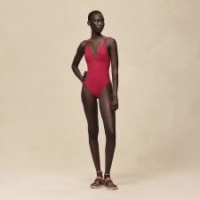 HERMES GIORGIA SWIMSUIT ROSE / LIE DE VIN