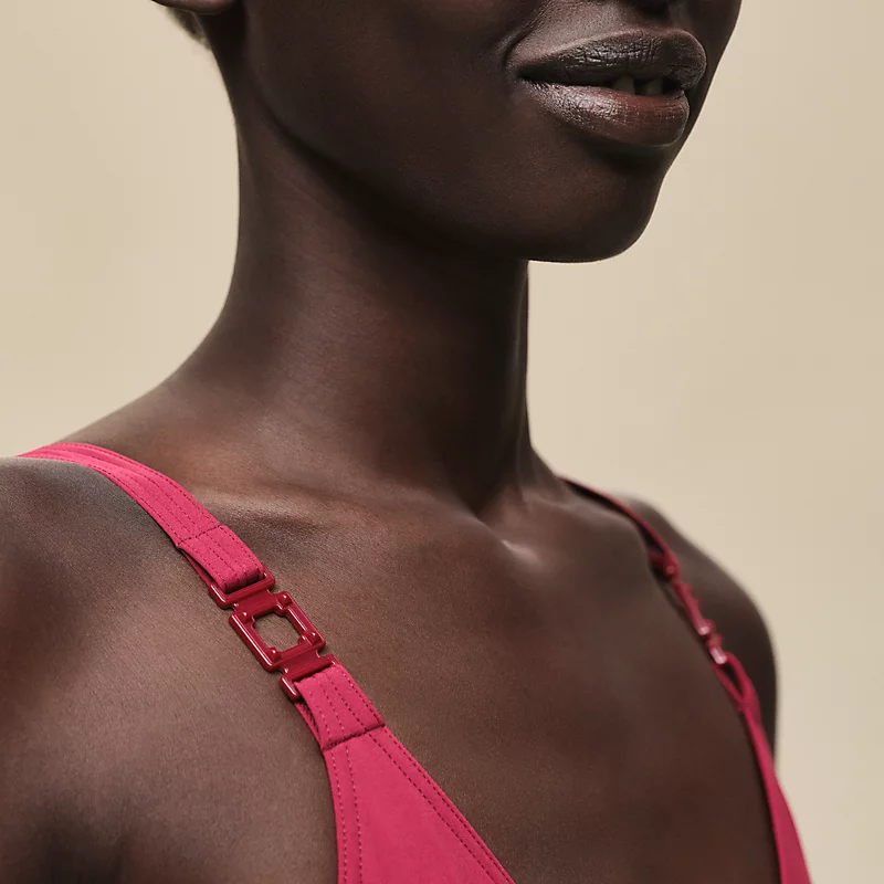 HERMES GIORGIA SWIMSUIT ROSE / LIE DE VIN