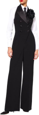 SERGIO HUDSON HALTER TUXEDO JUMPSUIT  BLACK