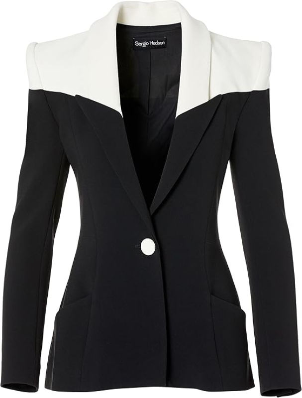 SERGIO HUDSON SPECTATOR BLAZER ONYX & IVORY