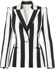 SERGIO HUDSON SINGLE BREAST STRIPE BLAZER  ONYX & IVORY