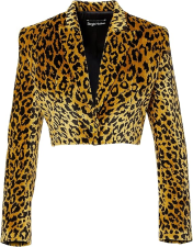 SERGIO HUDSON LEOPARD CROP JACKET  LEOPARD