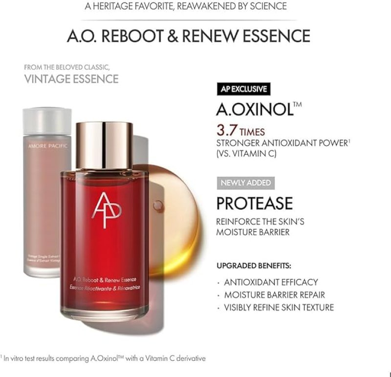 AMOREPACIFIC AP BEAUTY (BY AMOREPACIFIC) A.O. REBOOT & RENEW ESSENCE 150ML/5.07 FL. OZ., HYDRATING, RADIANCE BOOSTING AND FIRMING CARE, MOISTURE BARRIER STRENGTHENING, LUXURY SKINCARE