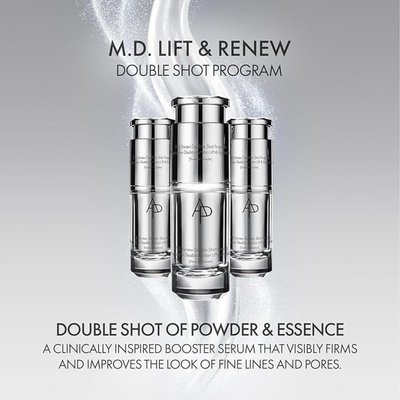 AMOREPACIFIC AP BEAUTY (BY AMOREPACIFIC) M.D. LIFT & RENEW DOUBLE SHOT PROGRAM (0.3 OZ.+0.03 OZ.) X 3, REJUVENATING BOOSTER SYSTEM, MOISTURE BARRIER REPAIR, ELASTICITY ENHANCEMENT, ANTI-AGING
