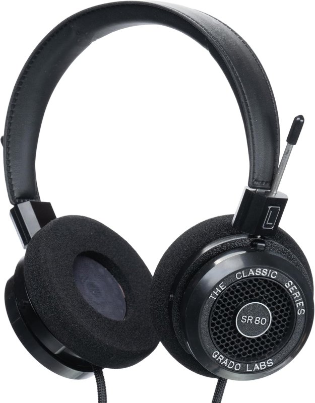 GRADO SR80 CLASSIC SERIES WIRED OPEN-BACK OVER-EAR HEADPHONES LIGHTWEIGHT NATURAL SOUND