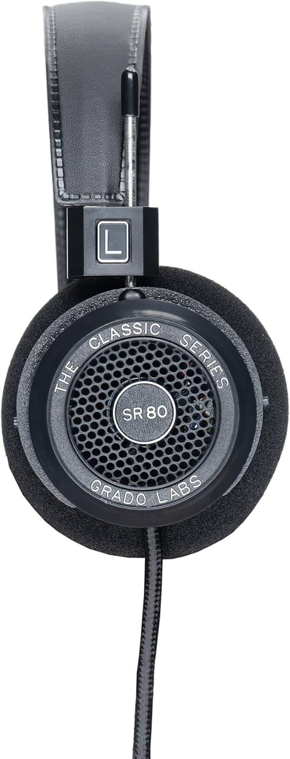 GRADO SR80 CLASSIC SERIES WIRED OPEN-BACK OVER-EAR HEADPHONES LIGHTWEIGHT NATURAL SOUND