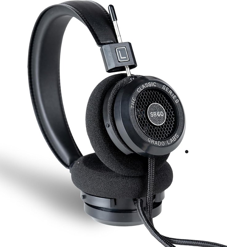 GRADO SR60 CLASSIC SERIES OPEN-BACK WIRED ON-EAR HEADPHONES LIGHTWEIGHT NATURAL SOUND