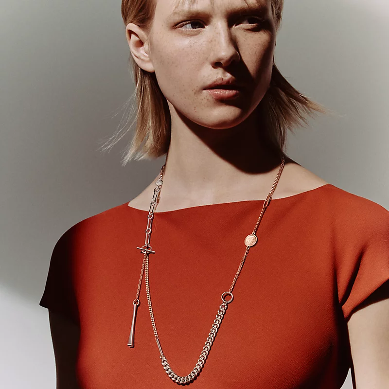 HERMES MIX AND H LONG NECKLACE