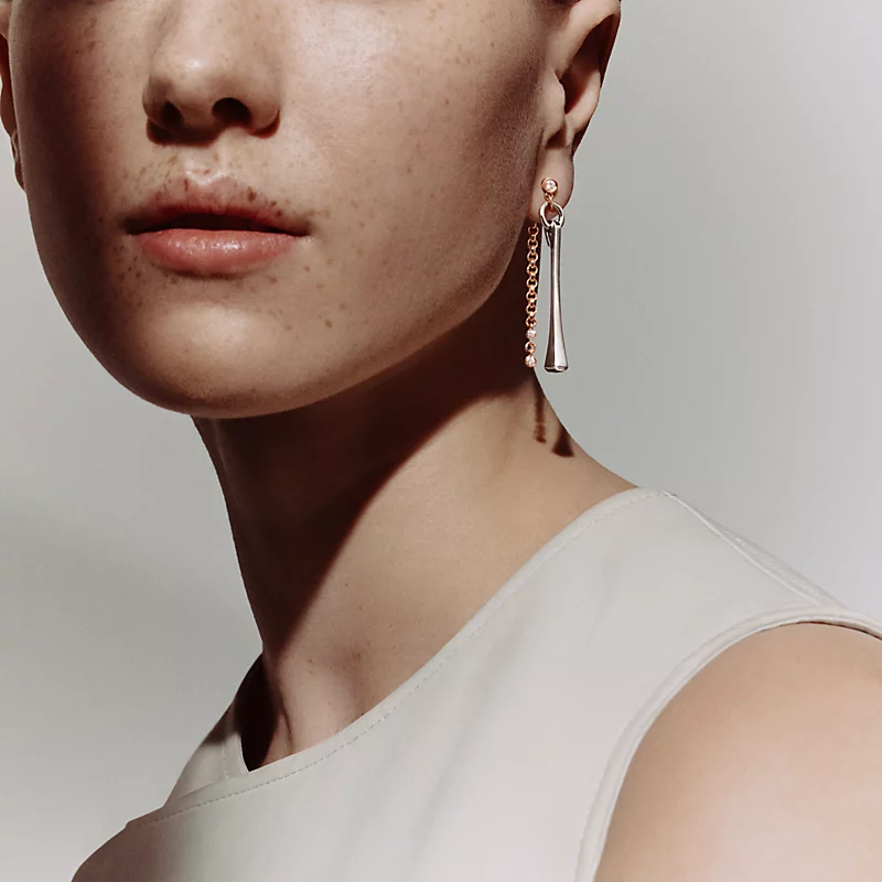 HERMES MIX AND H SINGLE DANGLE EARRING