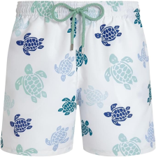 VILEBREQUIN MEN SWIM SHORTS TORTUES MULTICOLORES BLANC