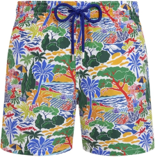VILEBREQUIN MEN SWIM SHORTS SEASIDE LIFE BLANC