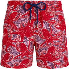 VILEBREQUIN MEN SWIM SHORTS HYPNOCTOPUS COQUELICOT