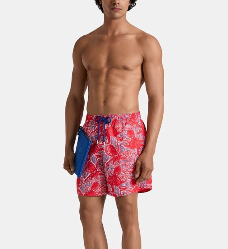 VILEBREQUIN MEN SWIM SHORTS HYPNOCTOPUS COQUELICOT