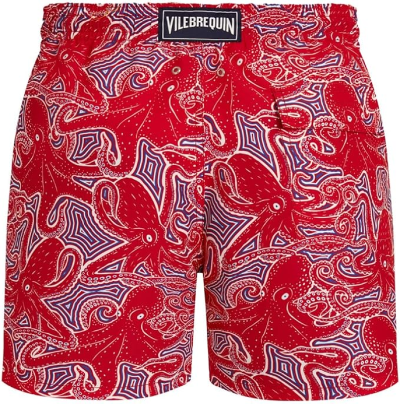 VILEBREQUIN MEN SWIM SHORTS HYPNOCTOPUS COQUELICOT