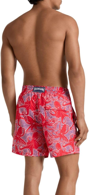 VILEBREQUIN MEN SWIM SHORTS HYPNOCTOPUS COQUELICOT
