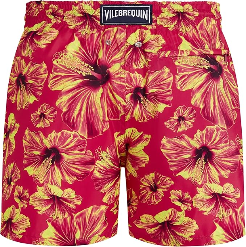 VILEBREQUIN ULTRA-LIGHT AND PACKABLE SWIM SHORTS MACRO HIBISCUS  ECLAIREUR