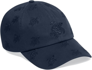 VILEBREQUIN EMBROIDERED CAP TURTLES ALL OVER BLUE MARINE