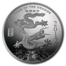 APMEX 1 OZ SILVER ROUND - APMEX (2012 YEAR OF THE DRAGON)