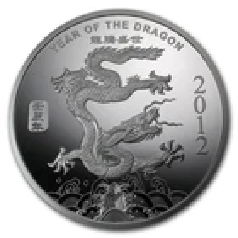 APMEX 1 OZ SILVER ROUND - APMEX (2012 YEAR OF THE DRAGON)