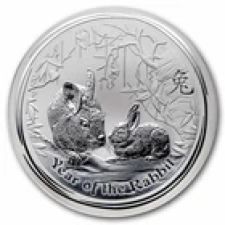 APMEX 2011 AUSTRALIA 1 KILO SILVER YEAR OF THE RABBIT BU