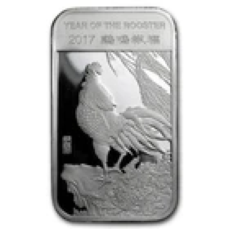 APMEX 1 OZ SILVER BAR - APMEX (2017 YEAR OF THE ROOSTER)
