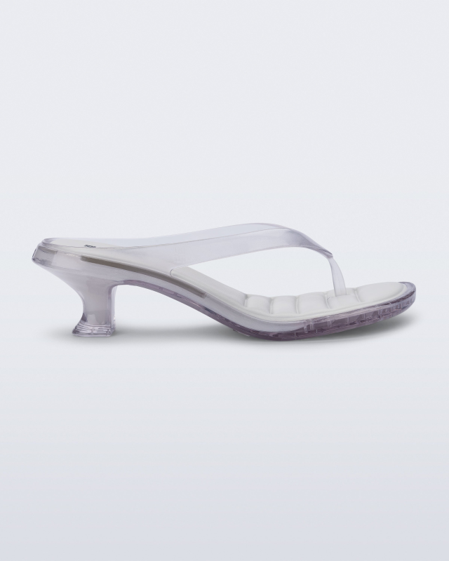 MELISSA FLIP FLOP KITTEN HEEL  CLEAR WHITE